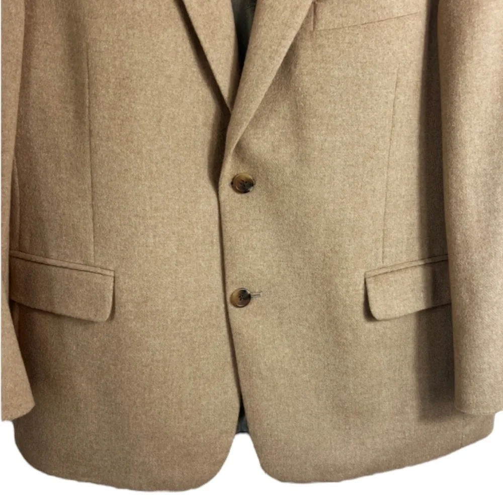 Turnbury 100% Camel Hair Blazer Sports Coat Tan 44S Academia Office Classic